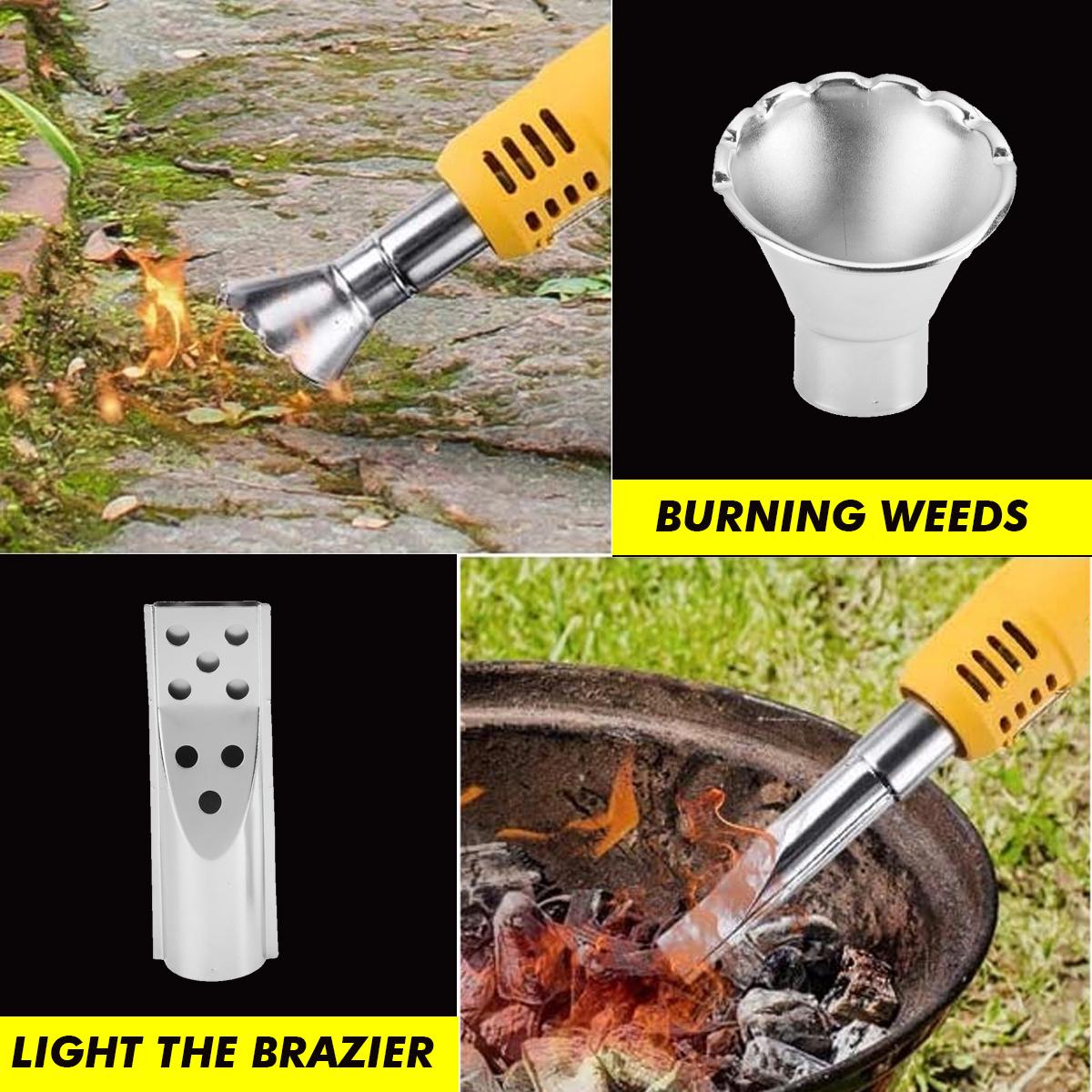 120V/230V 2000W Electric Weed Burner Killer Stick Hot Air Guns 2 Nozzles Lawn Garden Tool