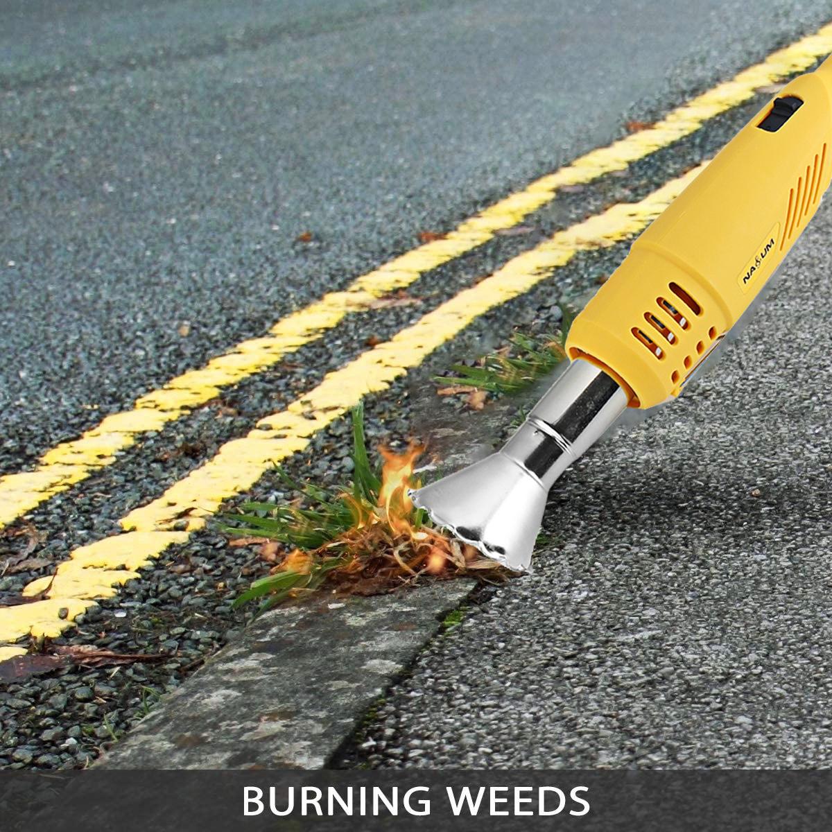 120V/230V 2000W Electric Weed Burner Killer Stick Hot Air Guns 2 Nozzles Lawn Garden Tool