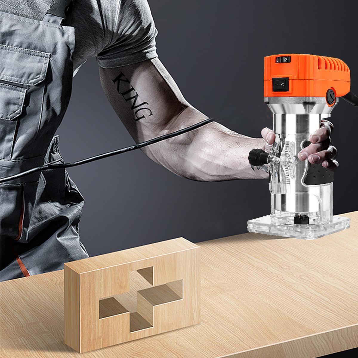 1280W Wood Palm Router Tool Hand Edge Trimmer WoodWorking Joiner Cutting Palmming Tool 6 Speeds 35000r/min 220V 6.35mm(1/4)