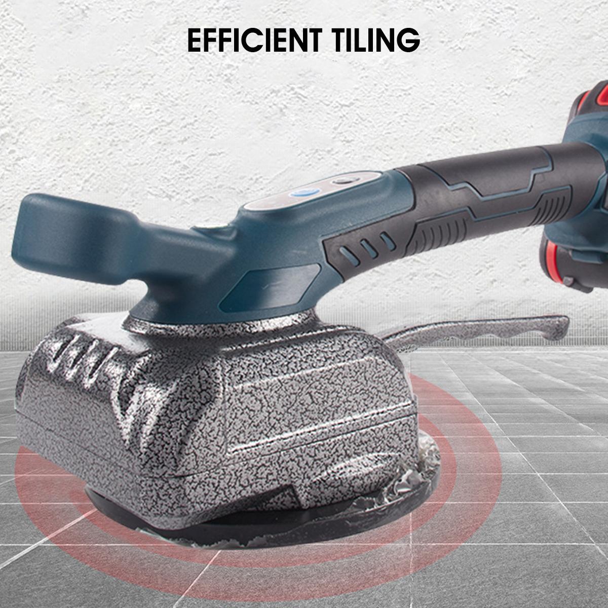 12V/24V 125mm 5 Speed Electric Tiler Tiling Machine Vibrator Suction LED Ceramic Floor Tile Tiler Power Tools W/1pc/2pcs Battery EU Plug