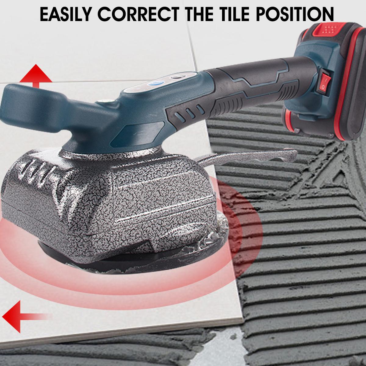 12V/24V 125mm 5 Speed Electric Tiler Tiling Machine Vibrator Suction LED Ceramic Floor Tile Tiler Power Tools W/1pc/2pcs Battery EU Plug