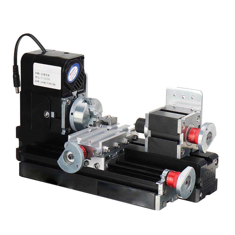 12V DC 2A 24W Multi-purpose Mini Wood Lathe Metal Rotating Lathe Machine