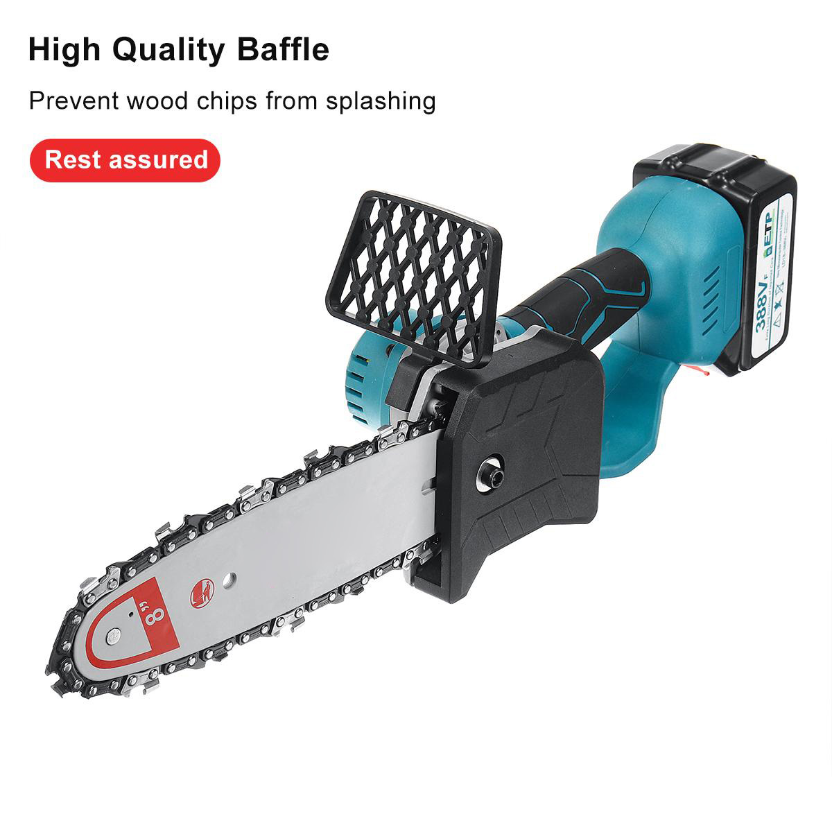 1500W 8inch Cordless Electric Chain Saw Brushless Motor Power Tools Rechargeable Lithium Battery
