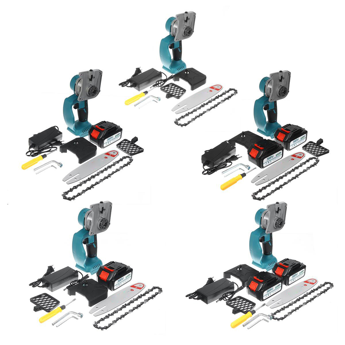 1500W 8inch Cordless Electric Chain Saw Brushless Motor Power Tools Rechargeable Lithium Battery