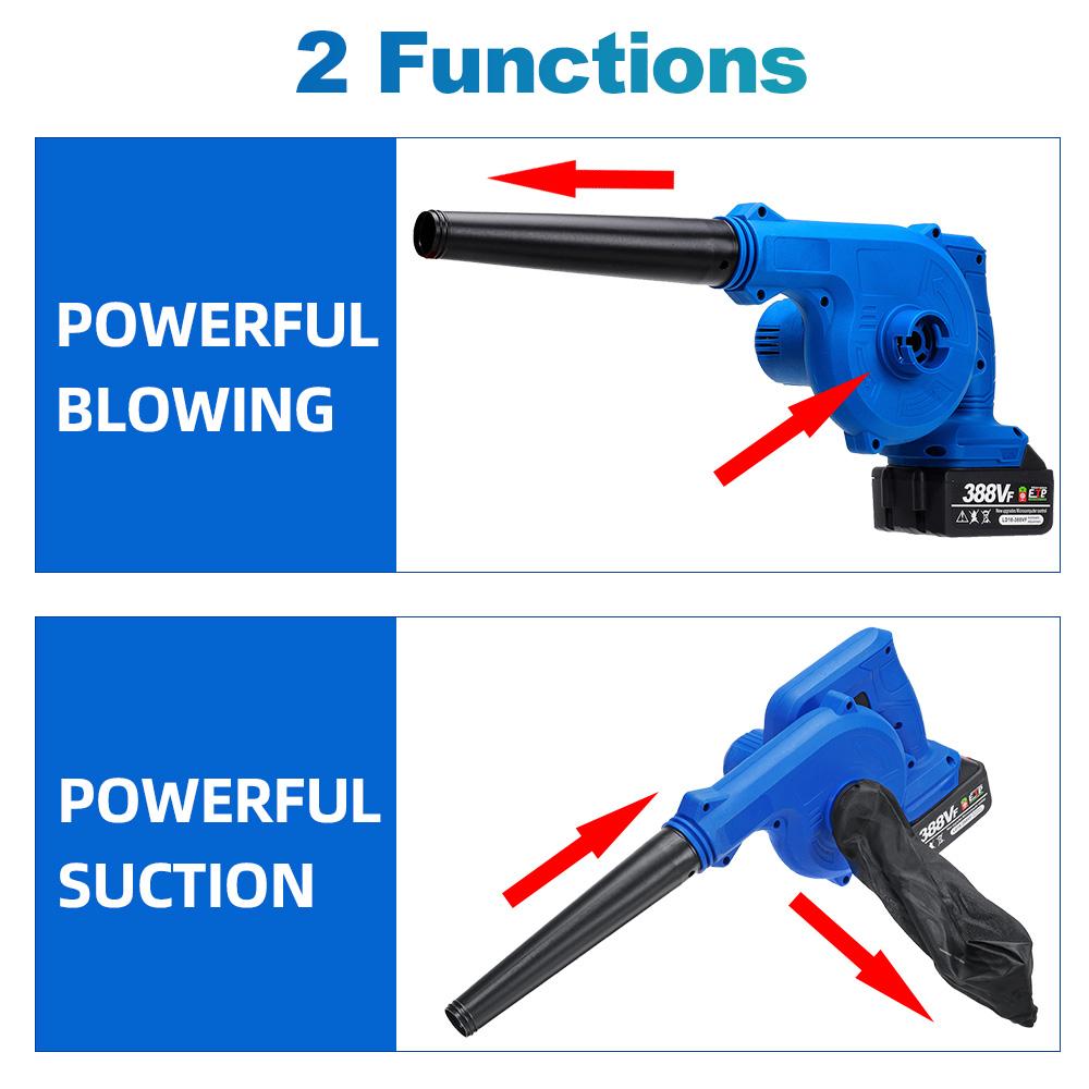 1600W 20000rpm 2-in-1 Electric Cordless Air Blower Blowing Tool Suction Machine with/without Battery
