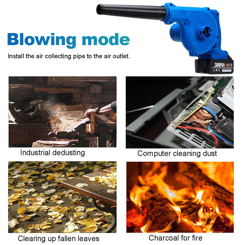 1600W 20000rpm 2-in-1 Electric Cordless Air Blower Blowing Tool Suction Machine with/without Battery