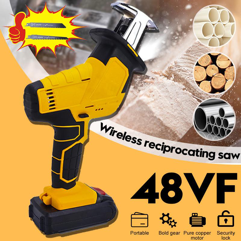 18V Cordless Electric Reciprocating Saw Sabre Saw Jigsaw Cutting Cutter Battery