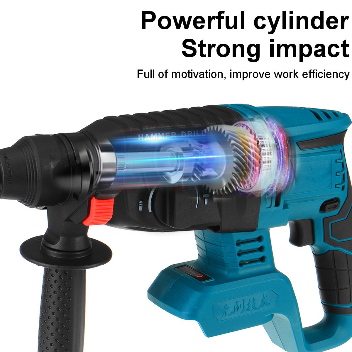 18V Multifunctional Brushless Electric Hammer Electric Demolition Jack Hammer Impact Drill Concrete