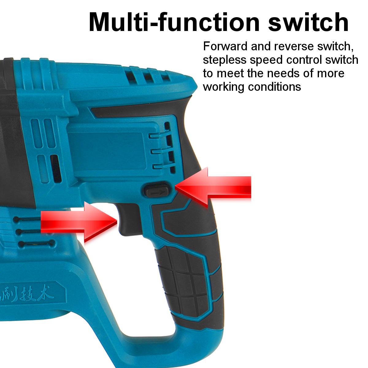 18V Multifunctional Brushless Electric Hammer Electric Demolition Jack Hammer Impact Drill Concrete