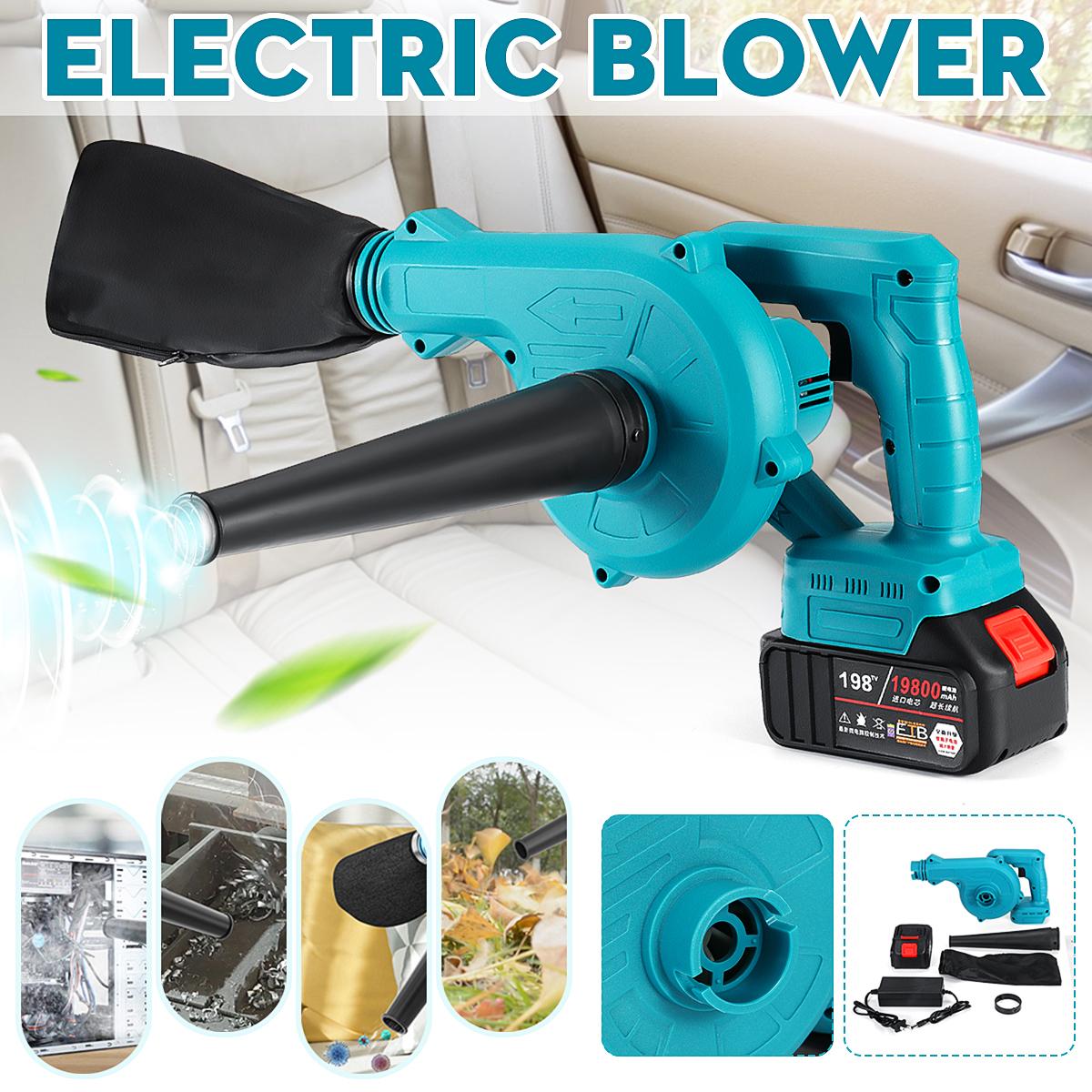 198VF 19800mAh Cordless Vacuum Blower Clean Air Blower Garden Leaves Dust Collector Power Tool