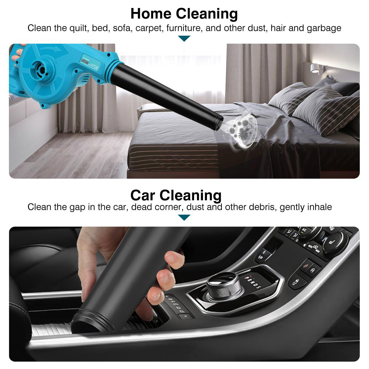 198VF 19800mAh Cordless Vacuum Blower Clean Air Blower Garden Leaves Dust Collector Power Tool