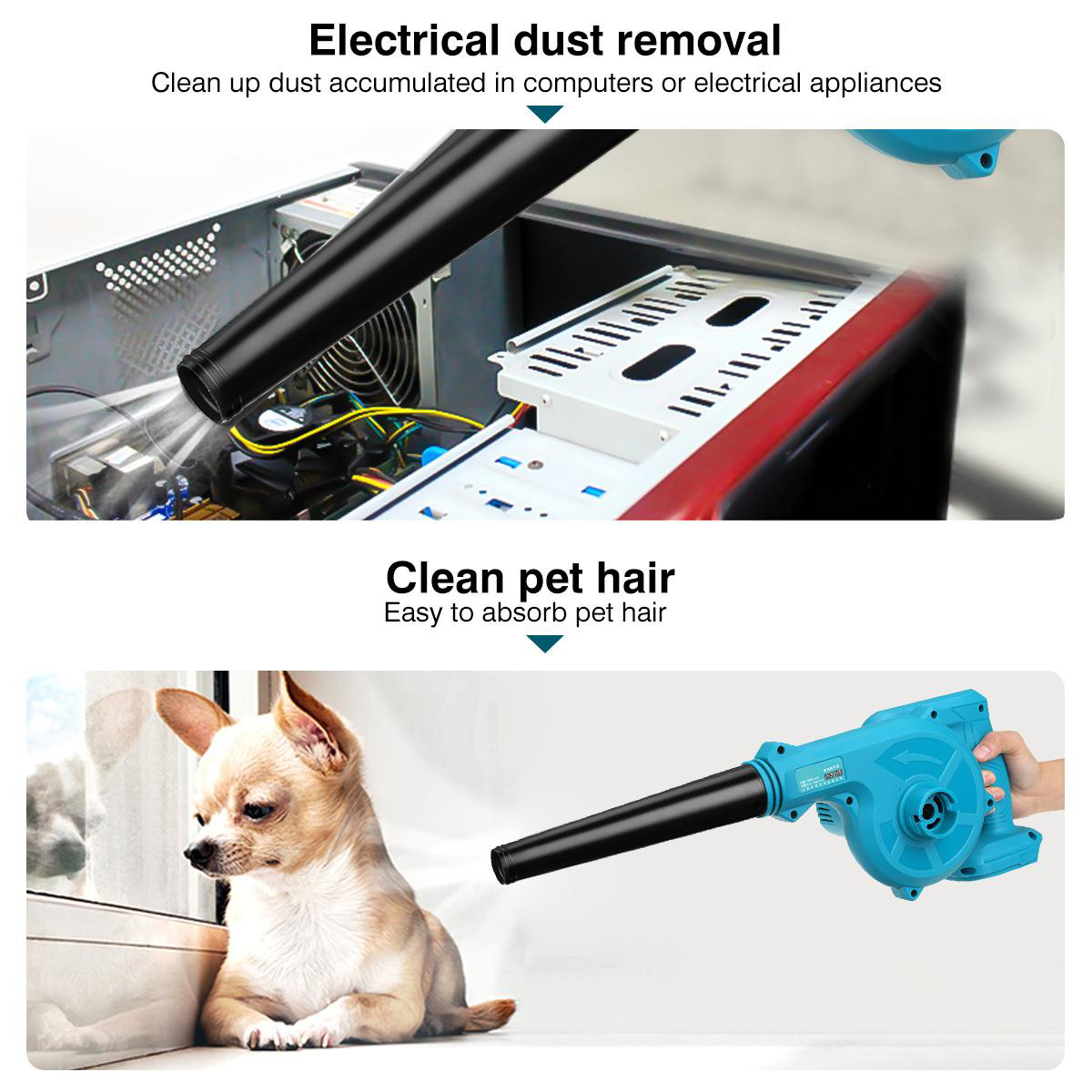 198VF 19800mAh Cordless Vacuum Blower Clean Air Blower Garden Leaves Dust Collector Power Tool