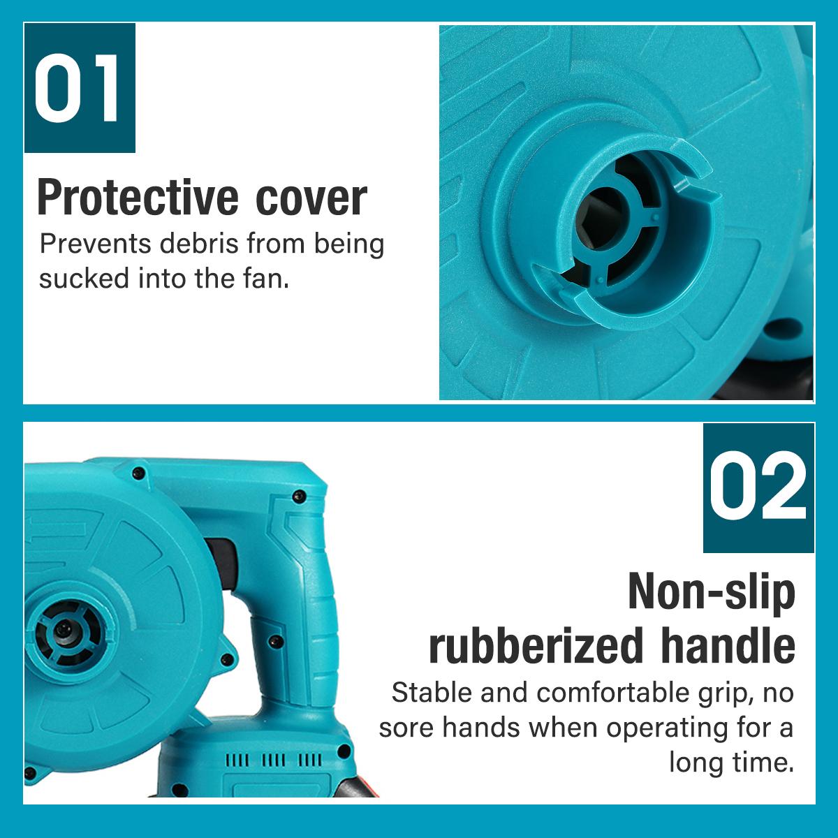 198VF 19800mAh Cordless Vacuum Blower Clean Air Blower Garden Leaves Dust Collector Power Tool