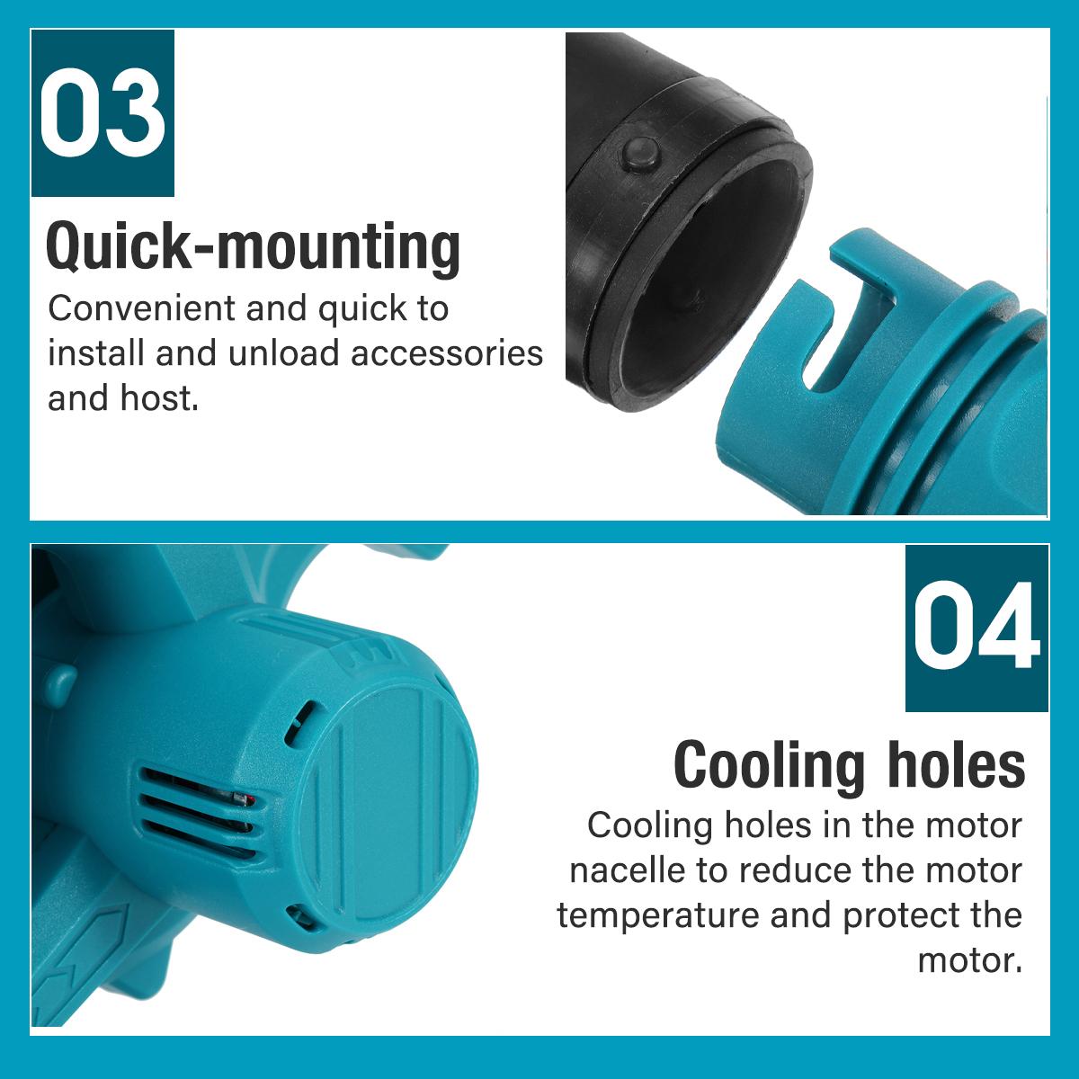 198VF 19800mAh Cordless Vacuum Blower Clean Air Blower Garden Leaves Dust Collector Power Tool