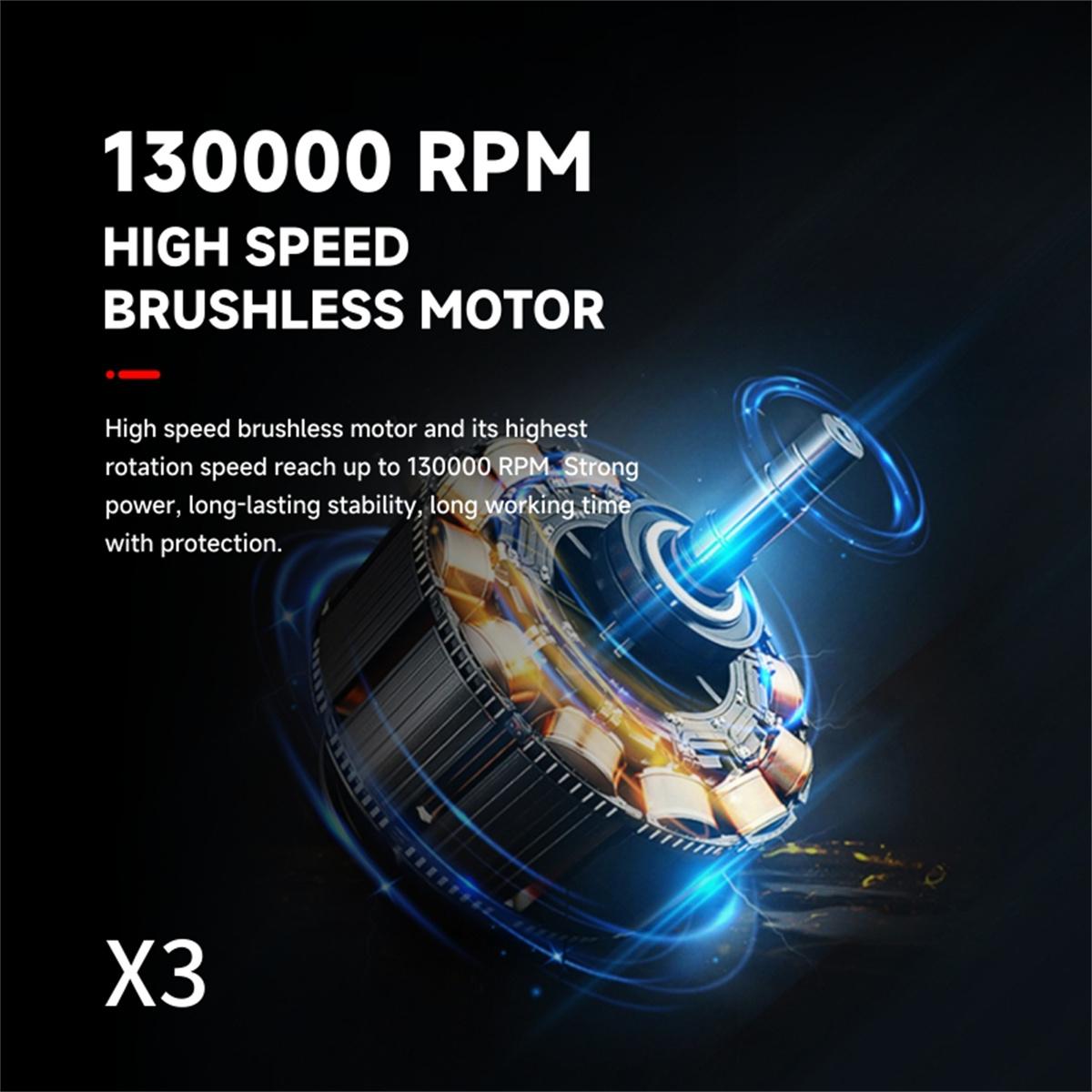 1PC Mini Turbo Fan 130,000RPM Turbo Violent Fan High Speed Brushless Motor Powerful Blower Duct Fan Build in 21700 Batteries