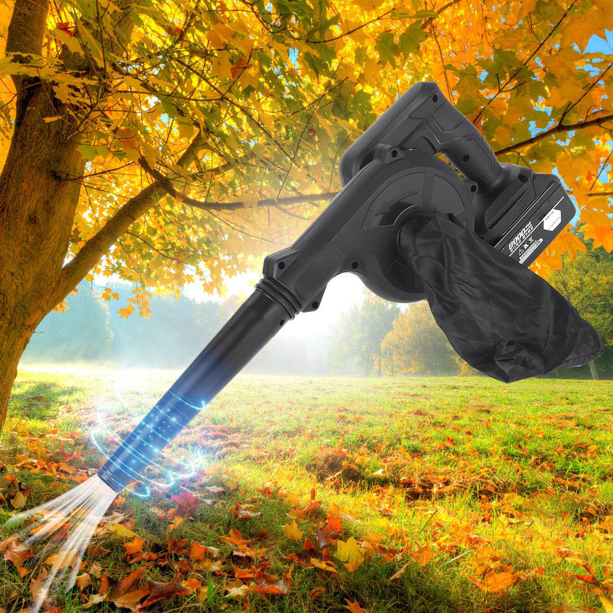 2 in 1 Cordless Electric Air Blower Garden Leaf Dust Car Cleaner Tool W/ None/1/2pcs Battery Also for Makita 18V Battery