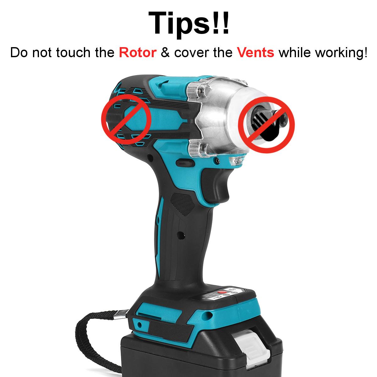 2 in1 18V 588N.m. Li-Ion Brushless Cordless Electric 1/2 Wrench 1/4 Screwdriver Drill