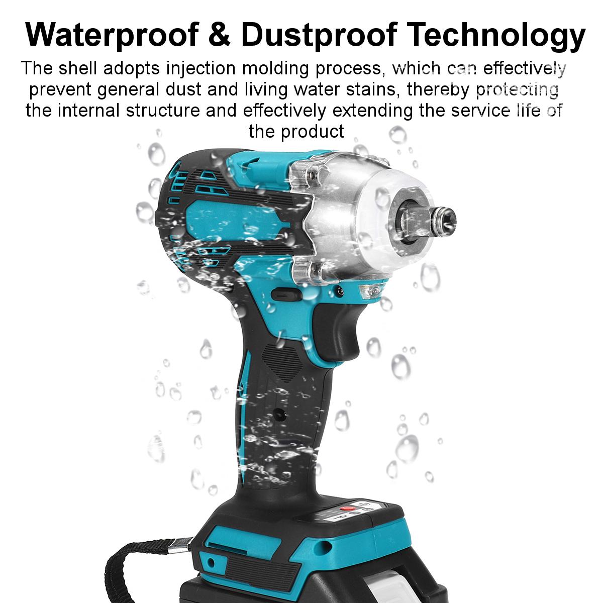 2 in1 18V 588N.m. Li-Ion Brushless Cordless Electric 1/2 Wrench 1/4 Screwdriver Drill