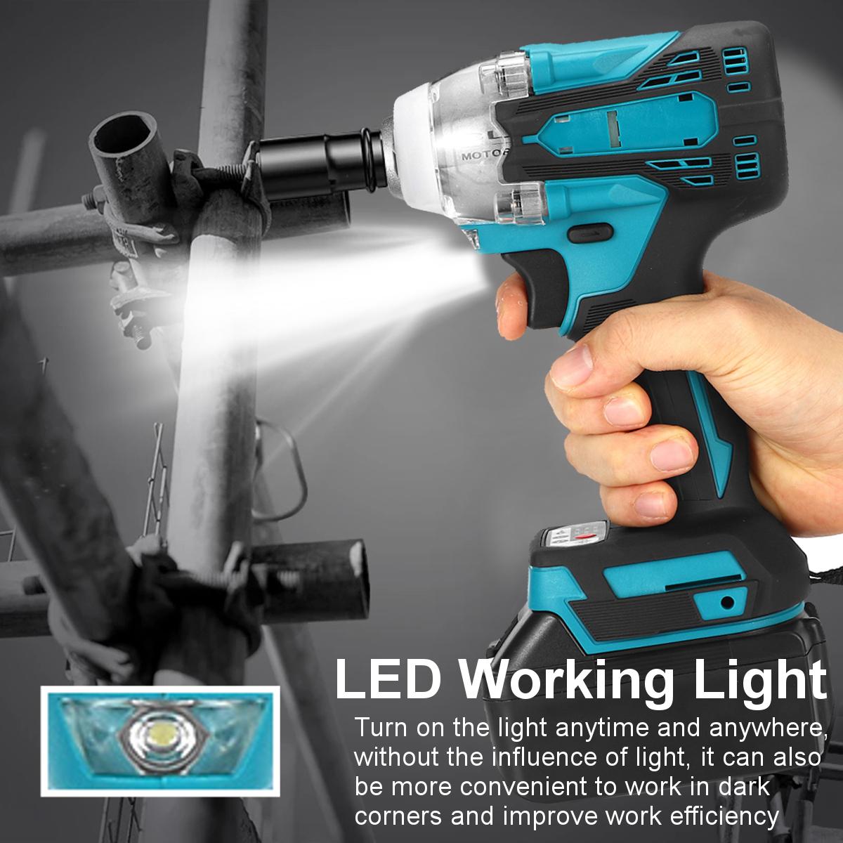 2 in1 18V 588N.m. Li-Ion Brushless Cordless Electric 1/2 Wrench 1/4 Screwdriver Drill