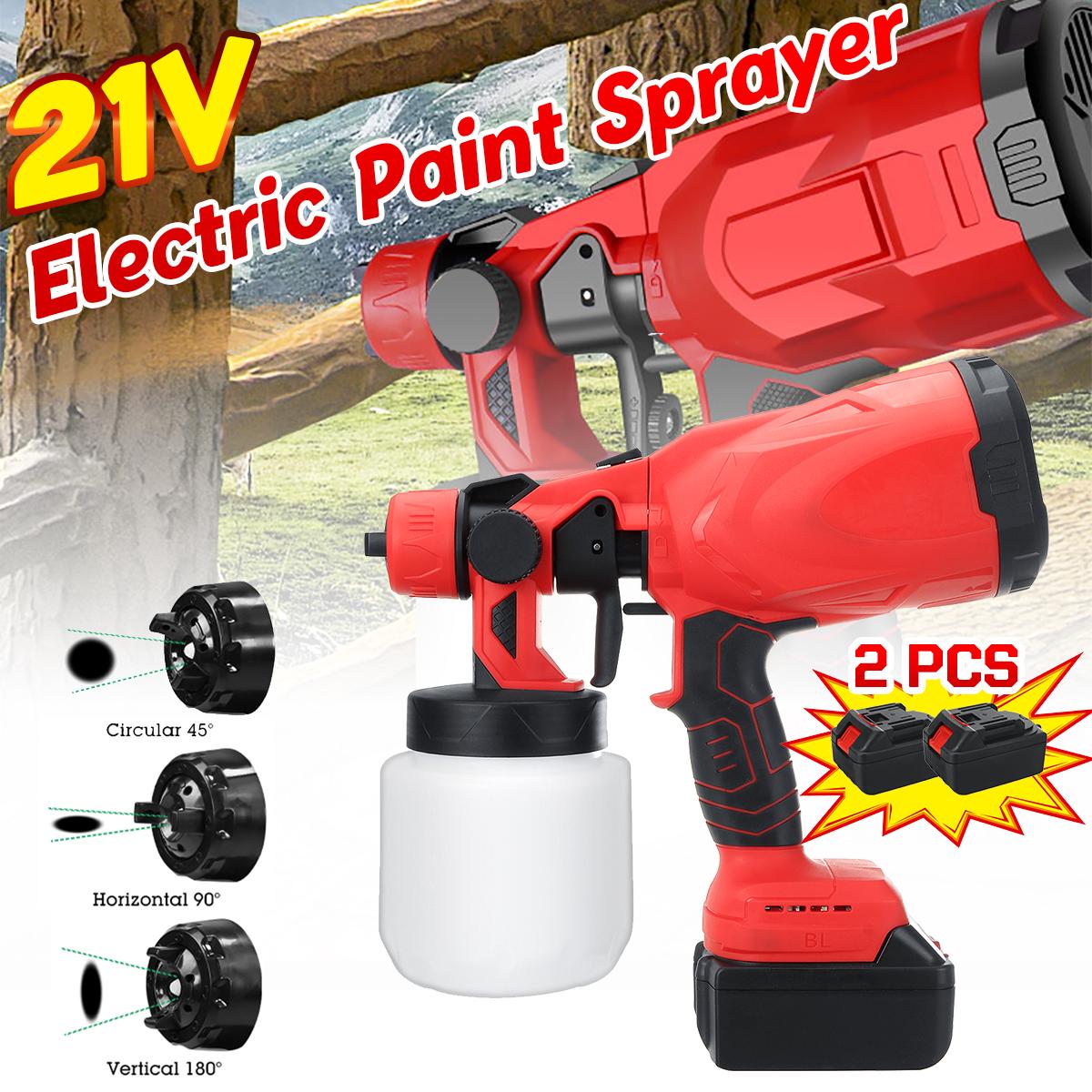 21V 1300mAh Paint Spray Guns Craft Painting Tool Spray Model Airbrush Electric Paint Sprayer W/ 1/2 Battery
