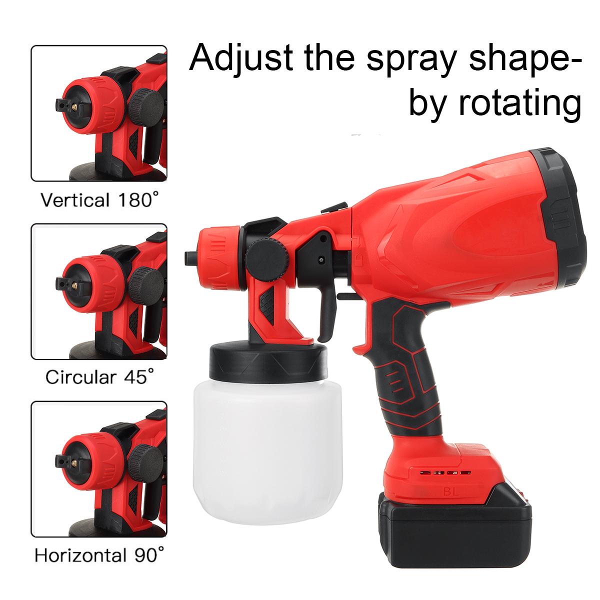 21V 1300mAh Paint Spray Guns Craft Painting Tool Spray Model Airbrush Electric Paint Sprayer W/ 1/2 Battery