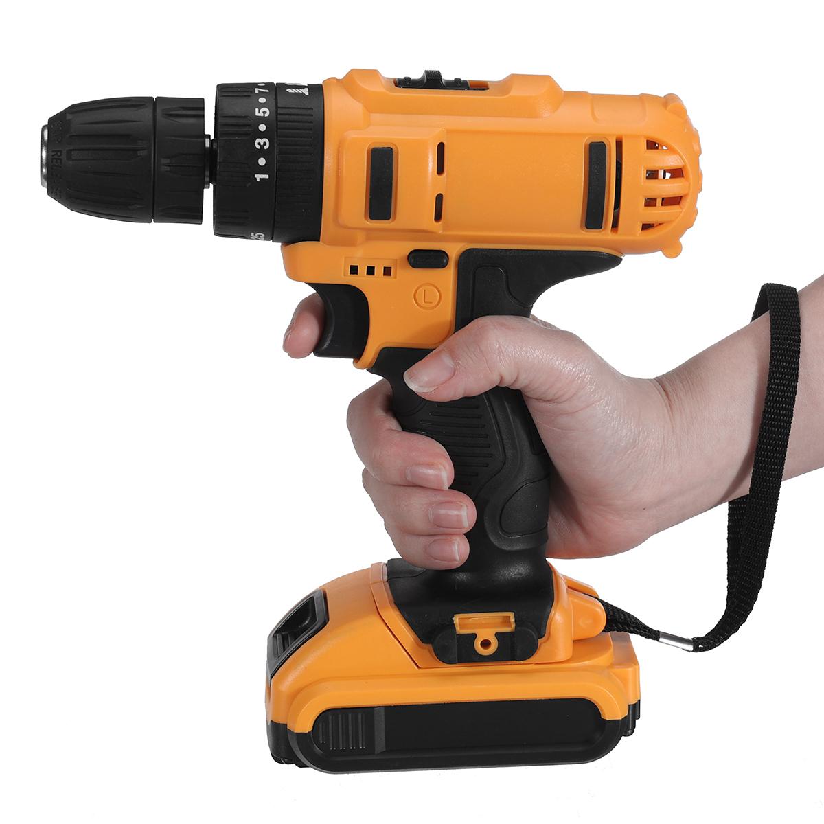 21V Electric Power Drill with Adjustable Speed 180W 28Nm Maximum Torque Reversible Function Drills in Wood and Steel Digital Display