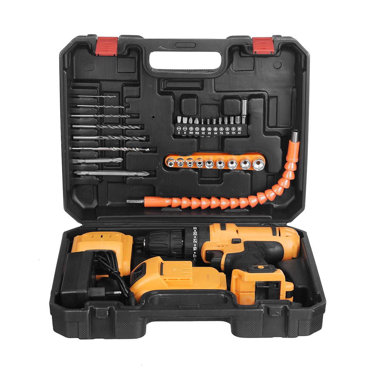 21V Electric Power Drill with Adjustable Speed 180W 28Nm Maximum Torque Reversible Function Drills in Wood and Steel Digital Display