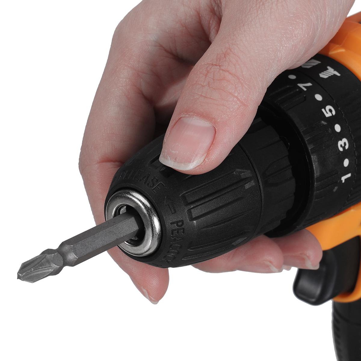 21V Electric Power Drill with Adjustable Speed 180W 28Nm Maximum Torque Reversible Function Drills in Wood and Steel Digital Display