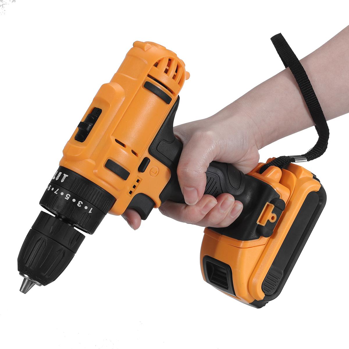 21V Electric Power Drill with Adjustable Speed 180W 28Nm Maximum Torque Reversible Function Drills in Wood and Steel Digital Display