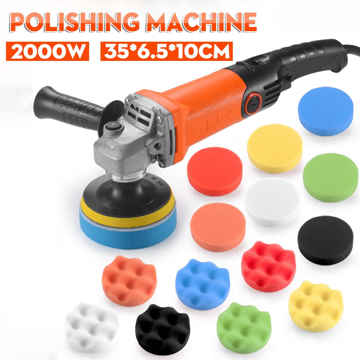 220V 2000W Black + Orange ABS 6000-8800r Electric Polisher For Automobile, Woodworking, Furniture Industry, Hardware, Electronic Components