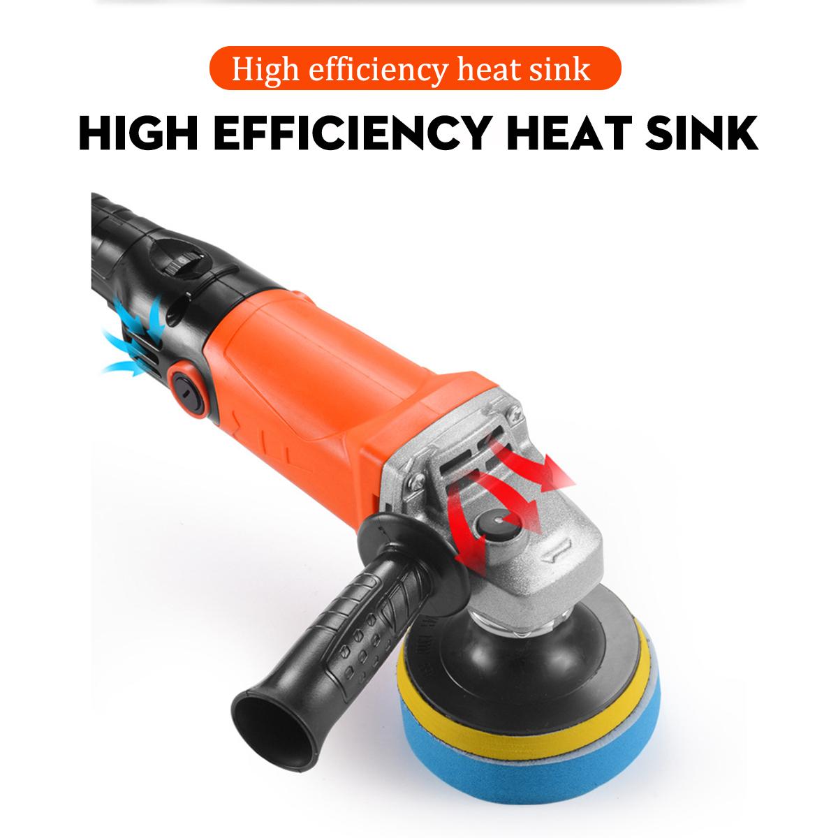 220V 2000W Black + Orange ABS 6000-8800r Electric Polisher For Automobile, Woodworking, Furniture Industry, Hardware, Electronic Components