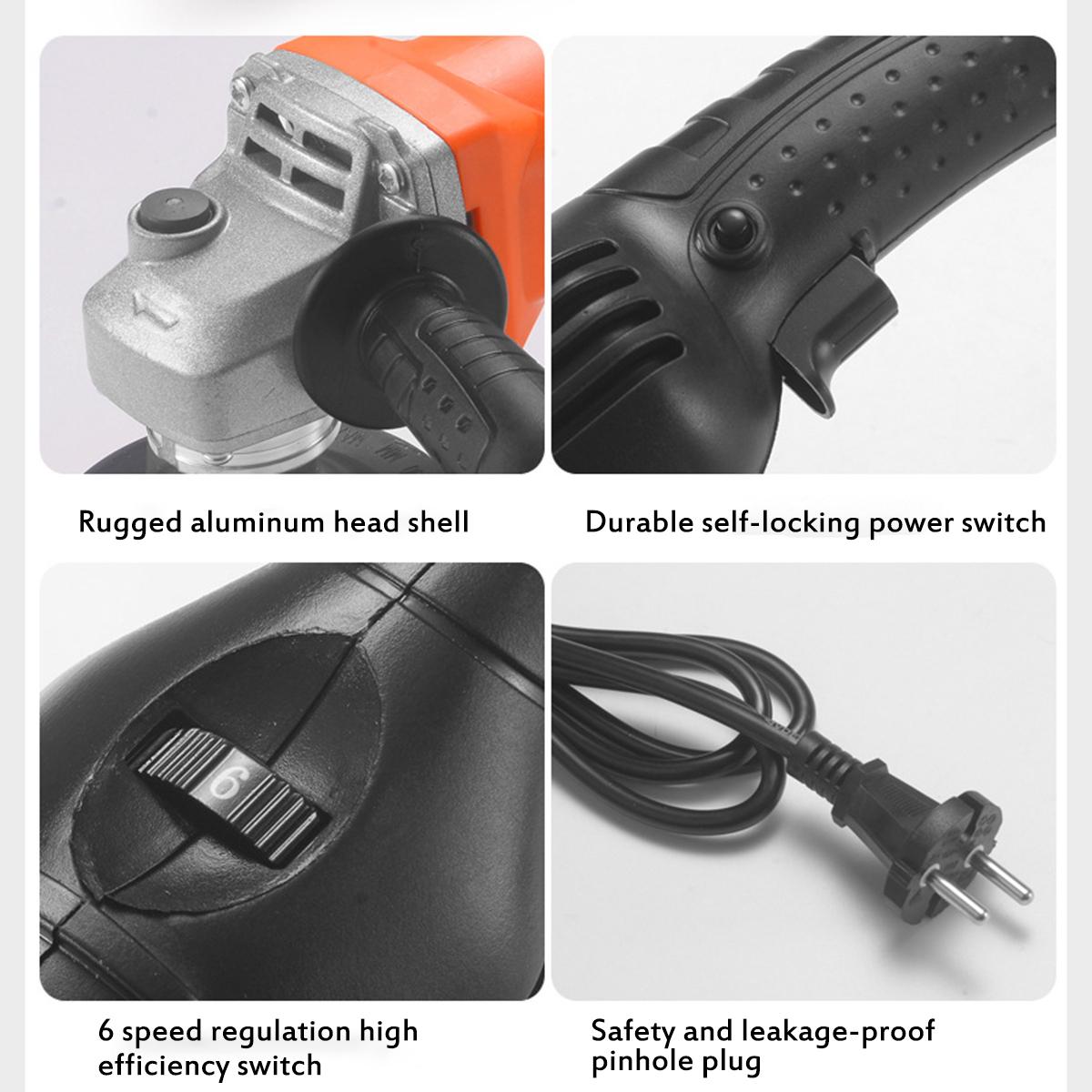 220V 2000W Black + Orange ABS 6000-8800r Electric Polisher For Automobile, Woodworking, Furniture Industry, Hardware, Electronic Components