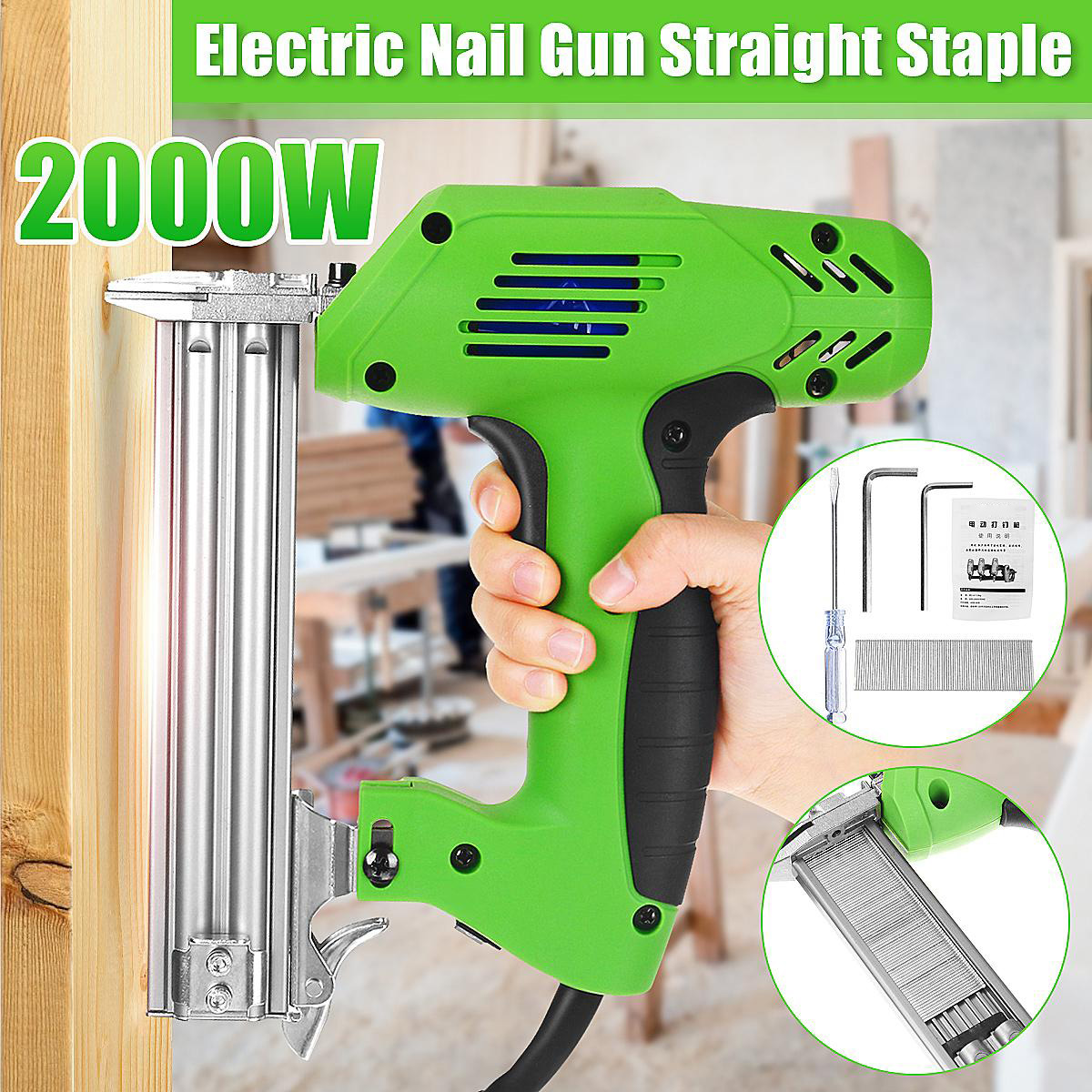 220V Electric Tacker Stapler Power Tools Furniture Staple Guns for Frame with Nails and Woodworking Nail Guns