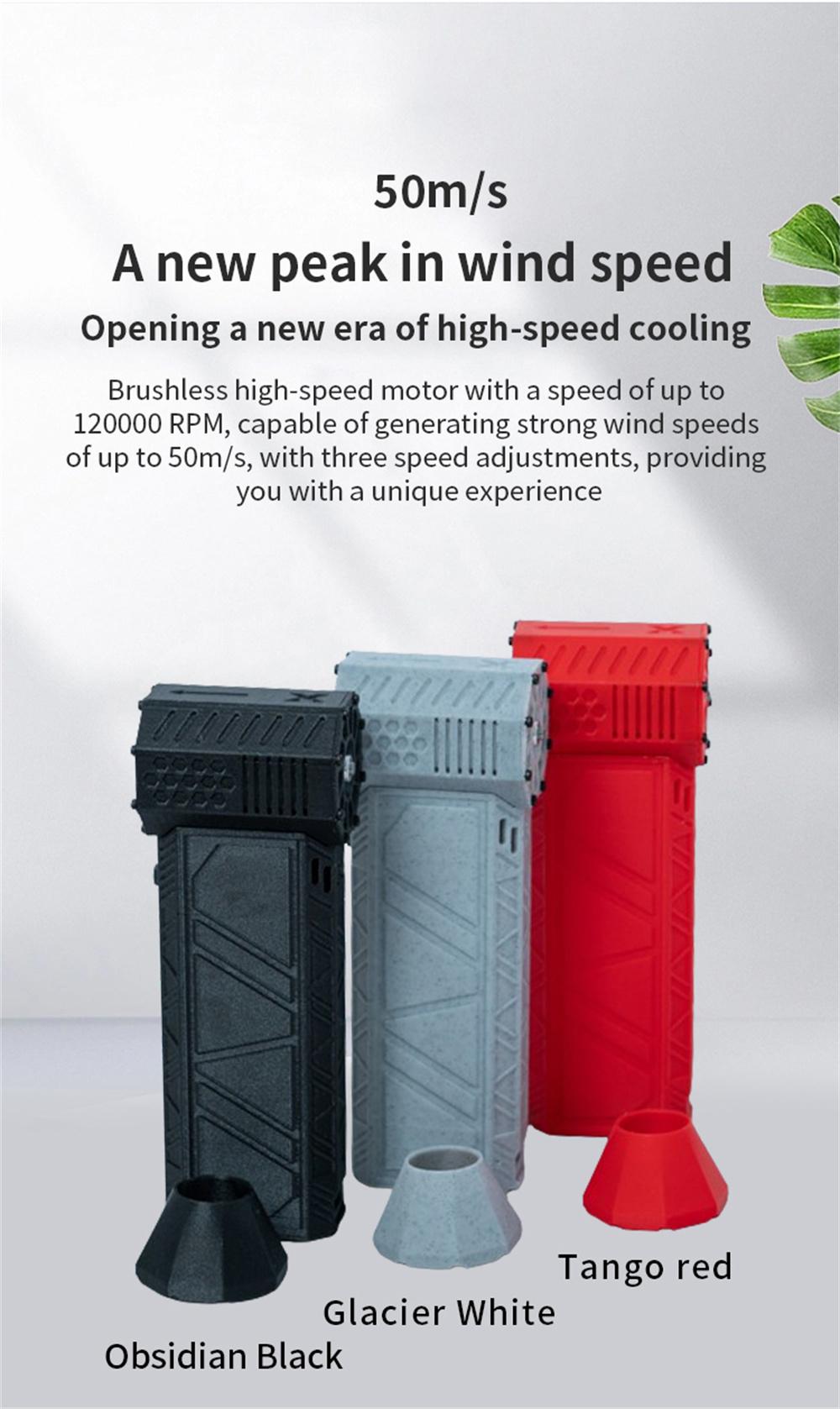 3+1 Speed Settings Super Power Turbo Fan with High Performance N52 Magnet Versatile Compact USB Charging Portable Design 2500mAH Long-Lasting Battery