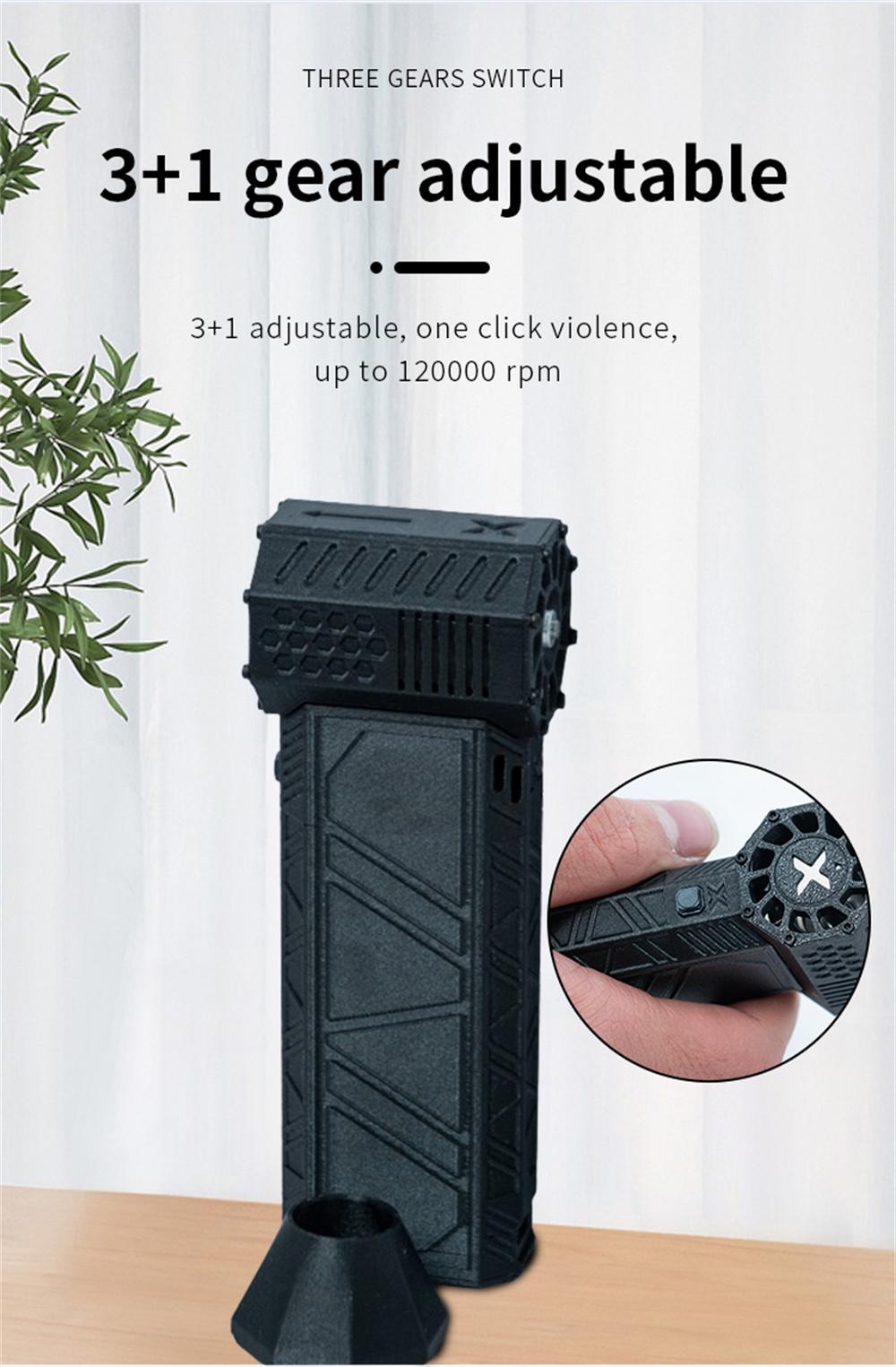 3+1 Speed Settings Super Power Turbo Fan with High Performance N52 Magnet Versatile Compact USB Charging Portable Design 2500mAH Long-Lasting Battery