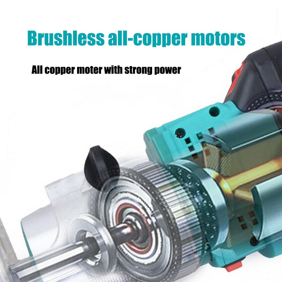 3000W Electric Trimmer Brushless Engraving Slotting Trimming Machine Wood Router Fit For 18V Battery