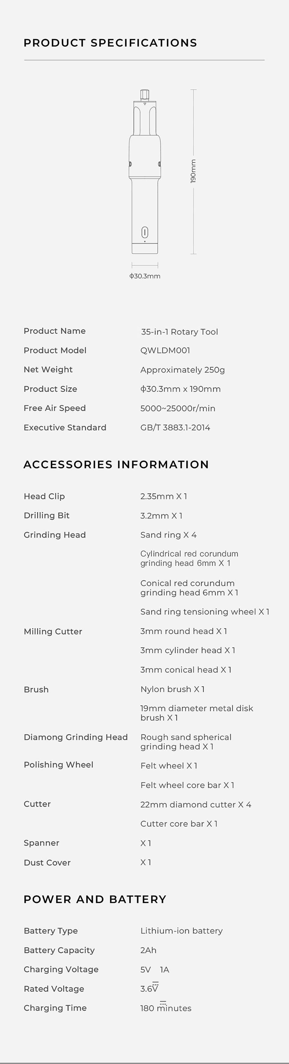 35in1 Rotary Tool Kit Cordless Grinding Polishing Portable Mini Drill Electric Carving Pen Grinder 5-Speed DIY Woodworking
