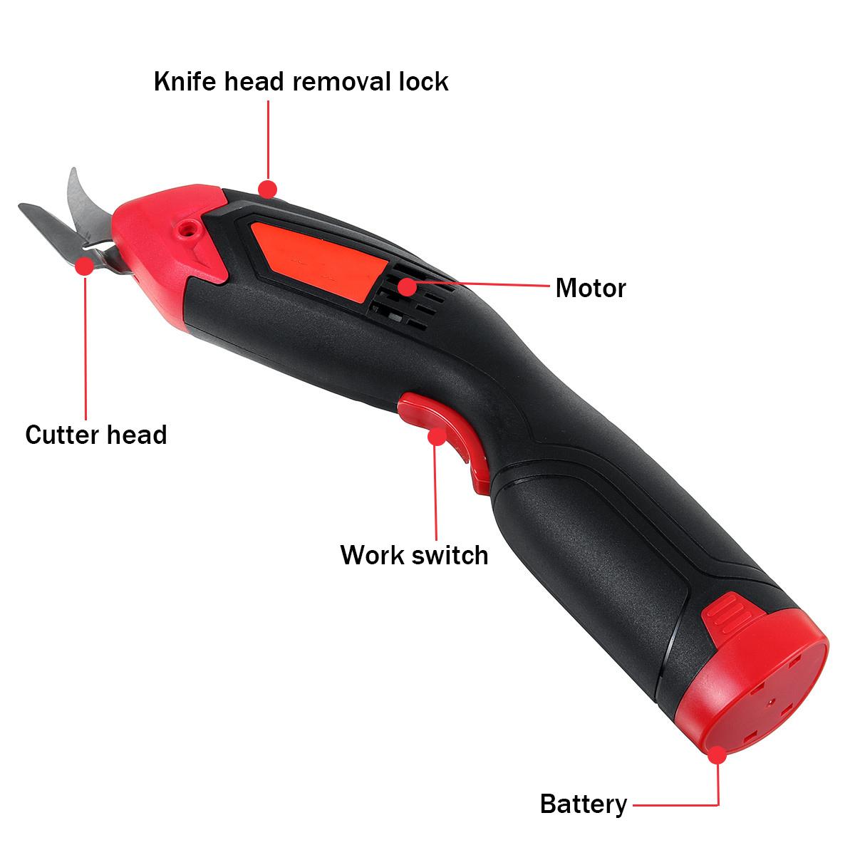 4000mAh 8000rmp Electric Cordless Scissors Portable Rechargeable Tailors Cutter W/ 1 Battery