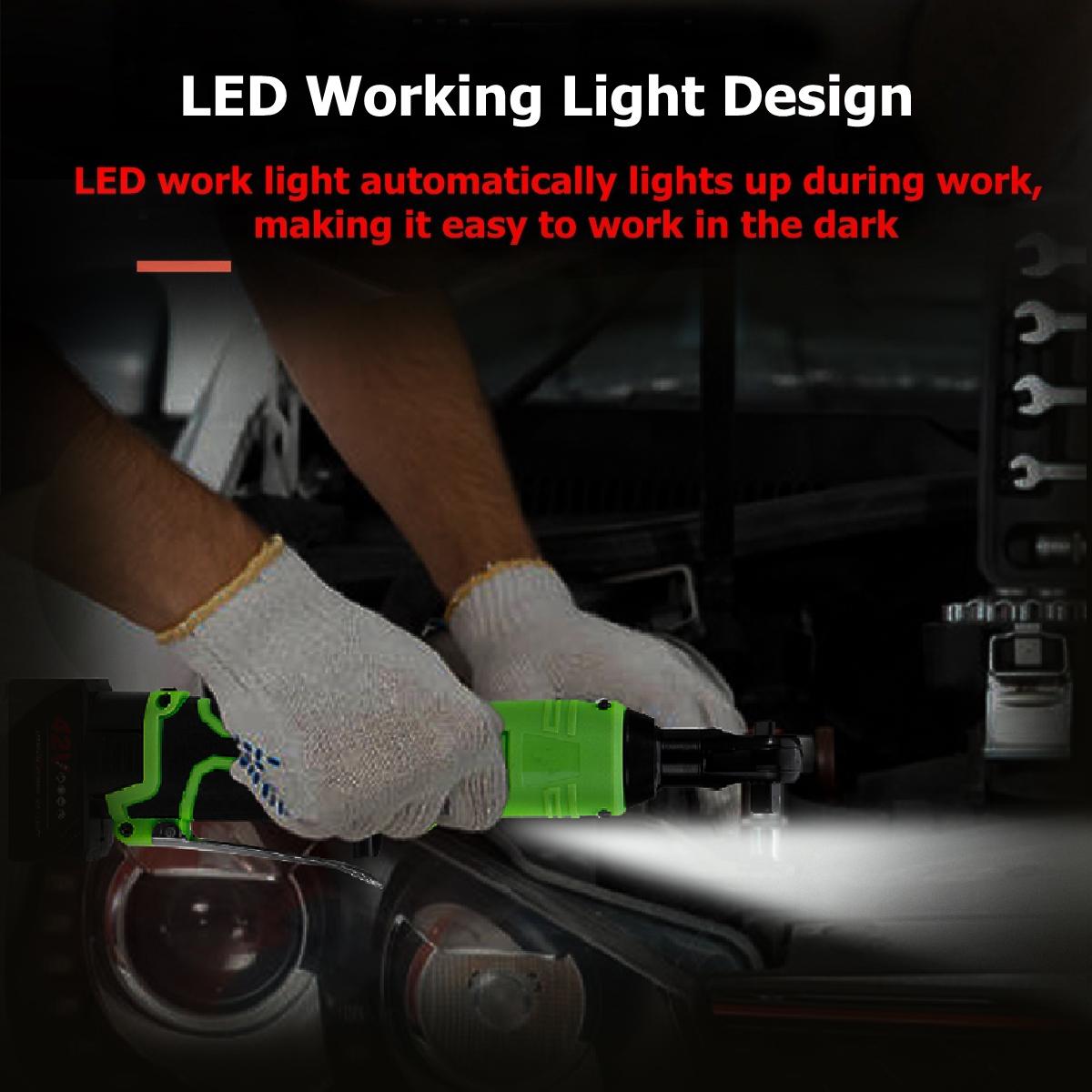 42V 100Nm Cordless Electric Wrench 3/8 Ratchet Wrench Set Angle Drill Screwdriver to Removal Screw Nut Car Repair Tool