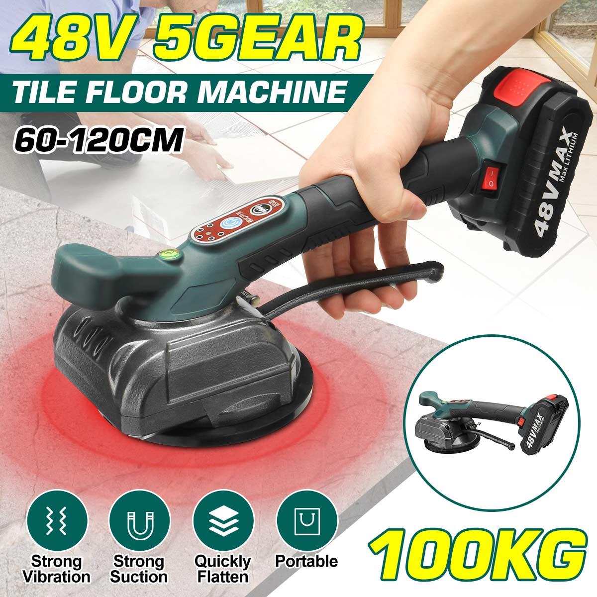 48V Cordless Tile Tiling Machine Vibrator Suction Fit For 120x120cm Ceramic Floor