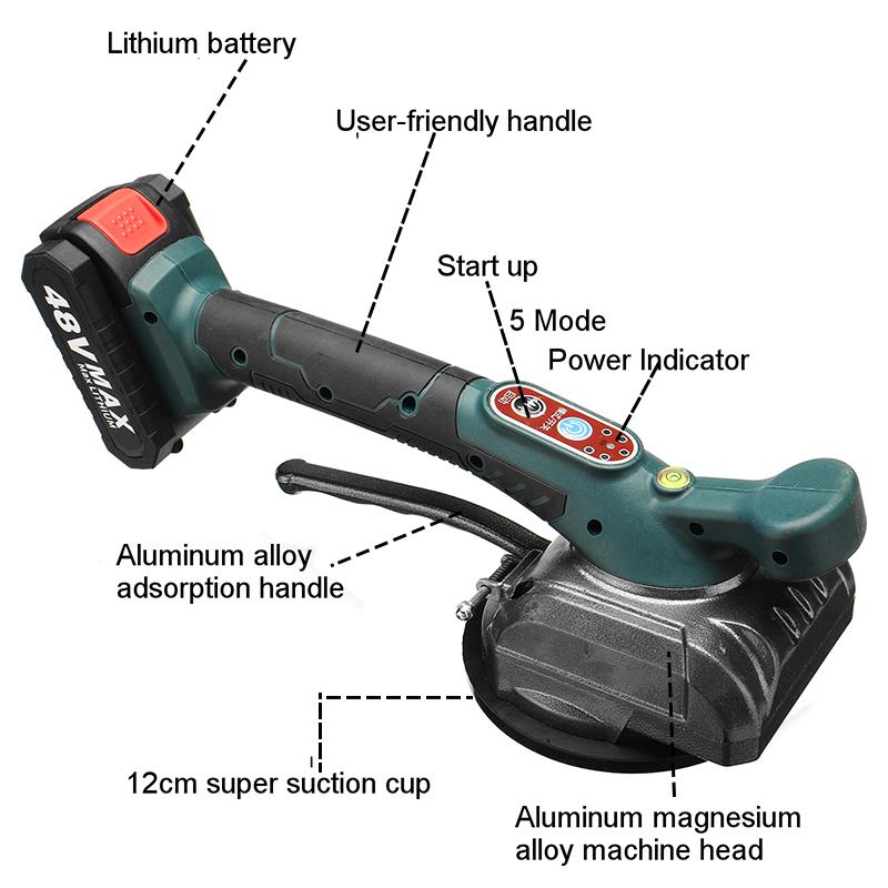 48V Cordless Tile Tiling Machine Vibrator Suction Fit For 120x120cm Ceramic Floor
