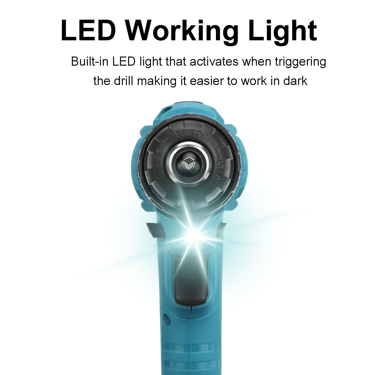 520N.m. Brushless Cordless 3/8'' Electric Impact Drill Driver Replacement for Makita 18V Battery