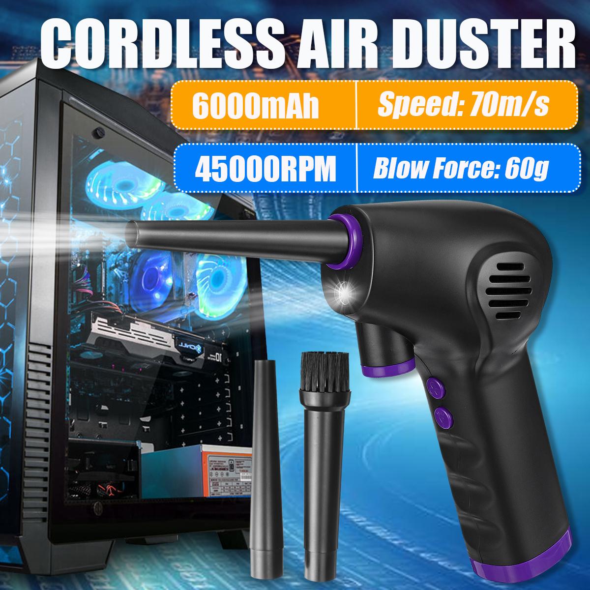 6000mAh 70m/s Cordless Air Duster For Computer Cleaning Replaces Compressed Spray Gas Cans Rechargeable Cleaner Blower