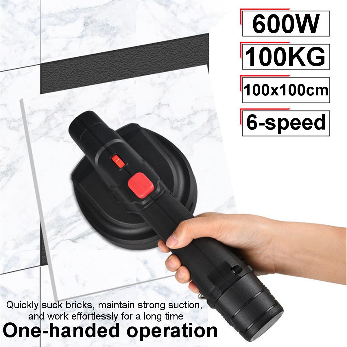 600W 1500mAh Electric Tiling Machine Strong Adsorption 6 Speeds Vibration Tile Tiler W/ 1/2 Battery