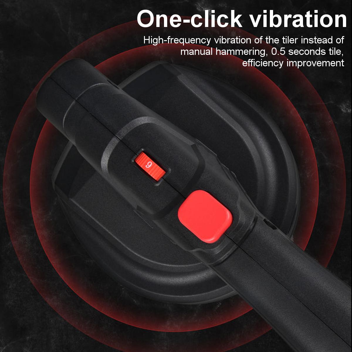 600W 1500mAh Electric Tiling Machine Strong Adsorption 6 Speeds Vibration Tile Tiler W/ 1/2 Battery