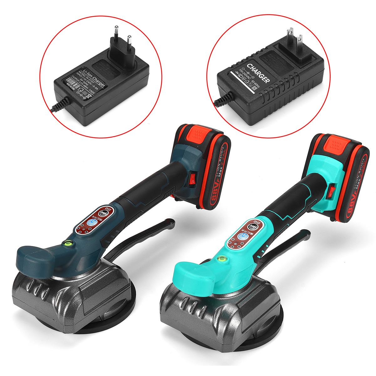 88VF 6 Speed Tile Tiling Machine Vibrator Suction LED Light For 120x120cm Ceramic Floor W/ 2pcs Battery