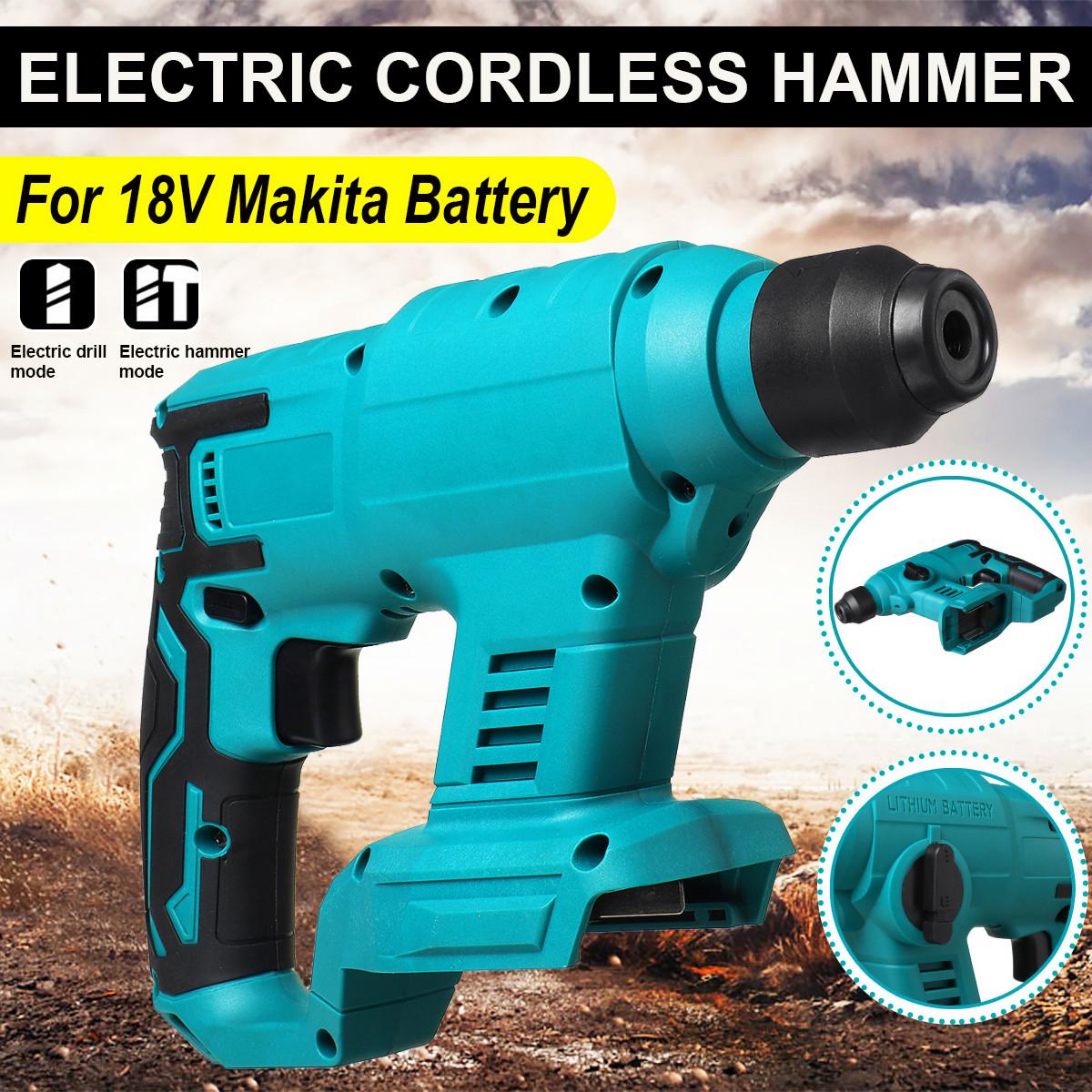 Cordless Electric Hammer Drill Granite Brick Wall Hammer For Makita18V Battery