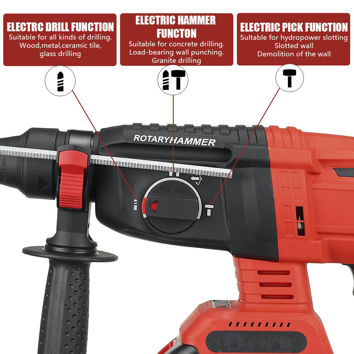 588VF Cordless Brushless Rechargeable Electric Hammer Electric Drill Household W/1pc/2pcs Battery EU/US Plug Fit MakitaBattery