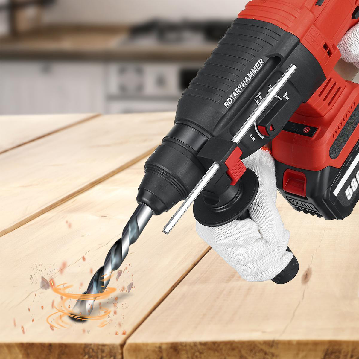 588VF Cordless Brushless Rechargeable Electric Hammer Electric Drill Household W/1pc/2pcs Battery EU/US Plug Fit MakitaBattery