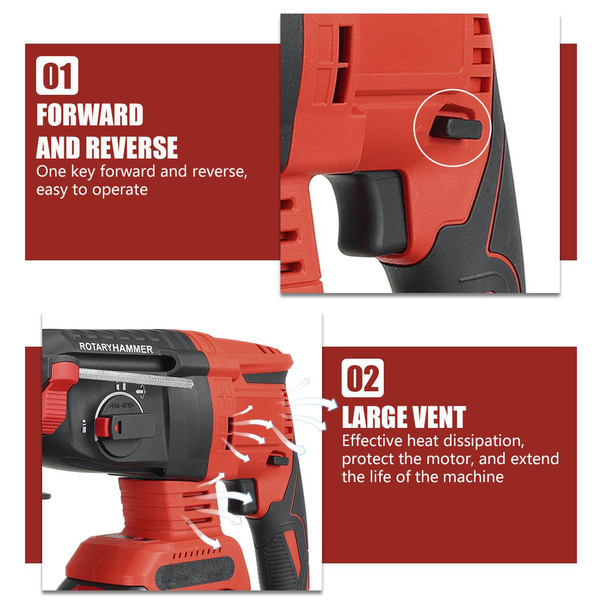 588VF Cordless Brushless Rechargeable Electric Hammer Electric Drill Household W/1pc/2pcs Battery EU/US Plug Fit MakitaBattery